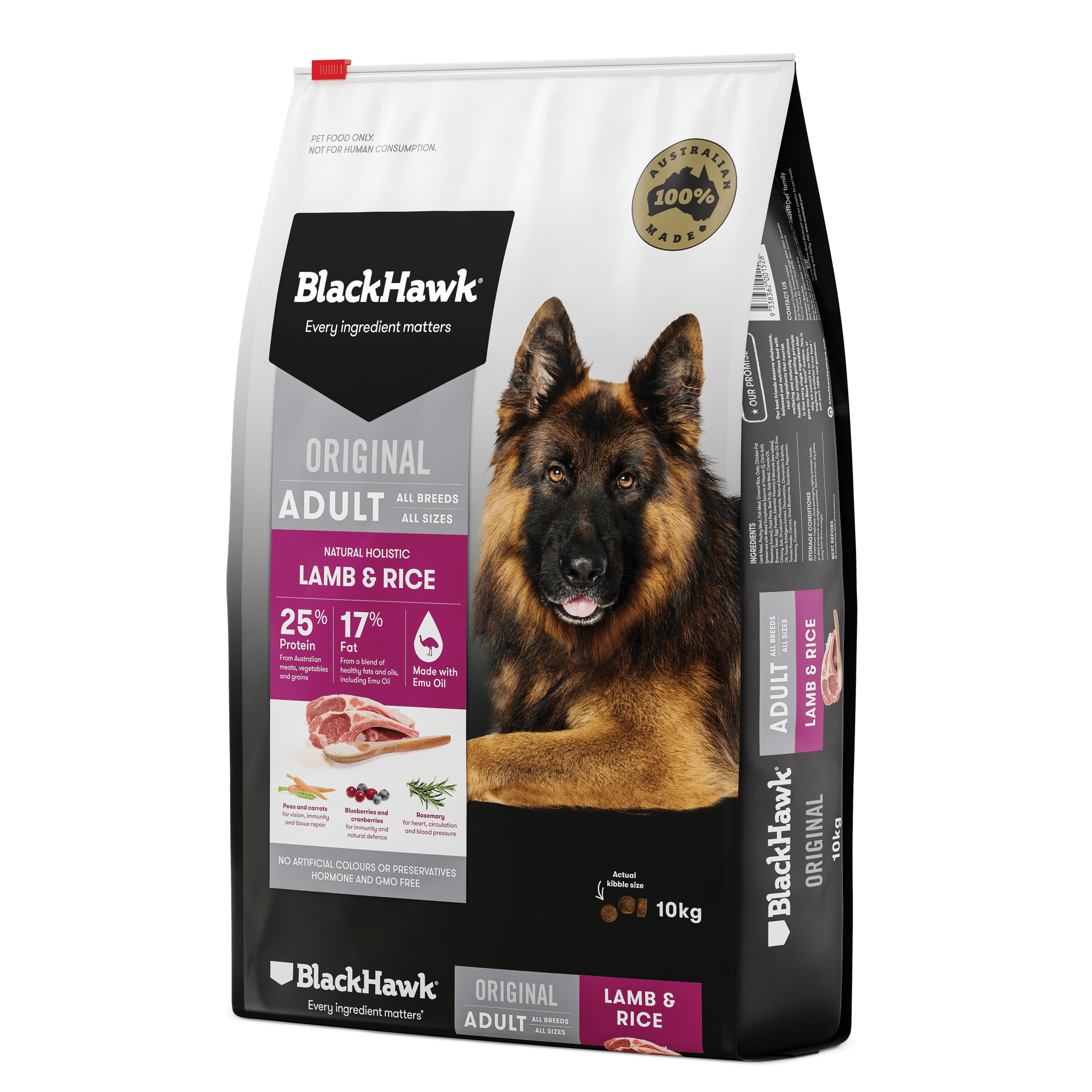 BLACK HAWK DOG LAMB & RICE 10KG Australind Essential Grooming
