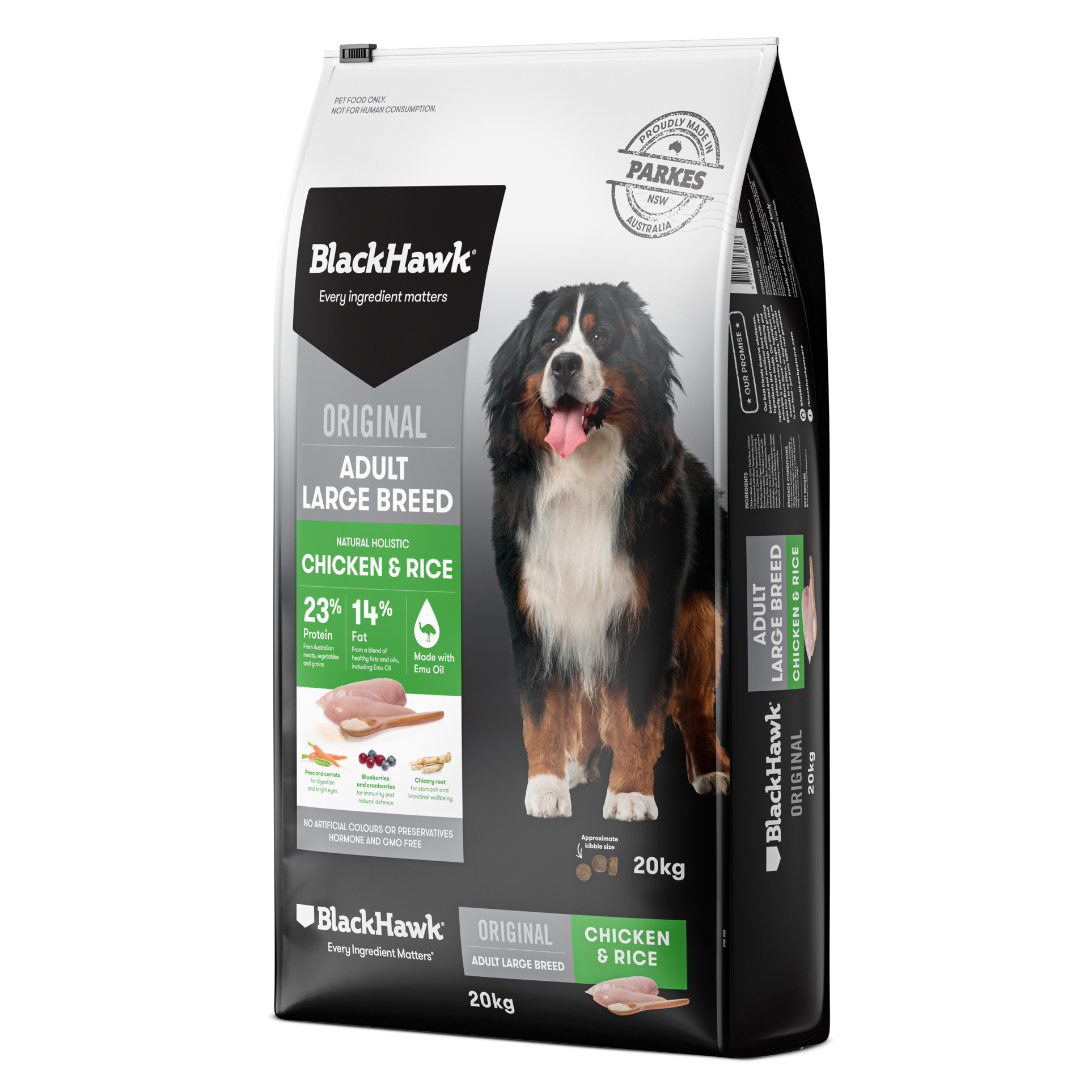 BLACK HAWK DOG ADULT LARGE BREED CHICKEN 20KG Australind Essential
